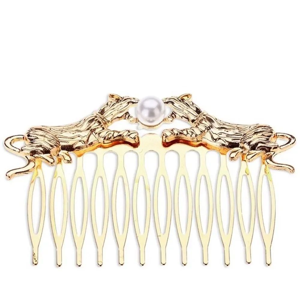 INC International Concepts Gold-Tone Imitation Pearl Lion Hair Comb New